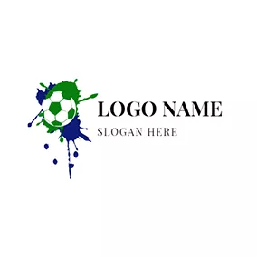 Football Logo Green and White Football Icon logo design