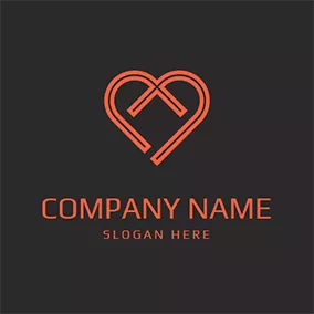 Letter Logo Heart and Letter A A logo design